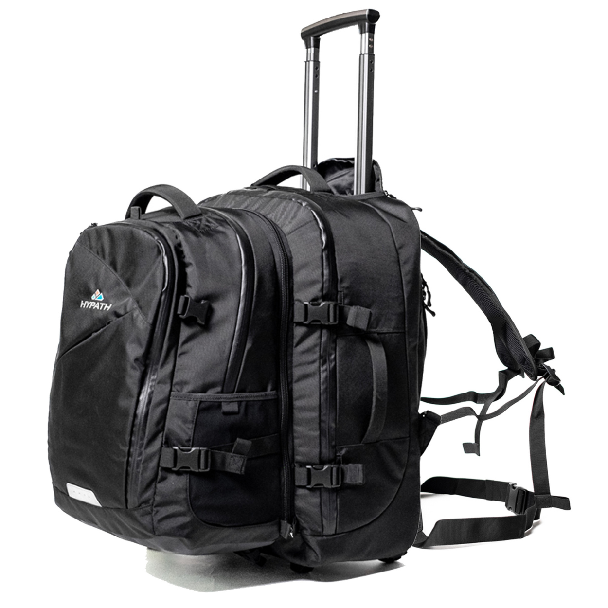 Wheeled luggage with detachable backpack top